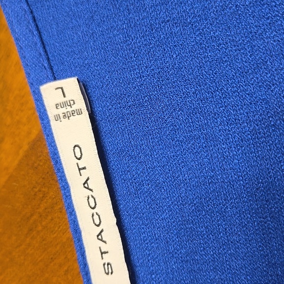 Staccato Blue Puffed Sleeve Dress, Royal Blue - Picture 4 of 4